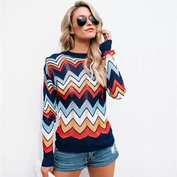 Colorful Chevron Sweater - Picture 3 of 7